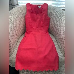 J. Crew coral scallop edged dress